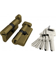Цилиндровый механизм Fuaro (Фуаро) с вертушкой R602/70 mm (30+10+30) AB бронза 5 кл.
