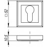 Накладка под Punto (Пунто) цилиндр ET QL GR/CP-23 графит/хром